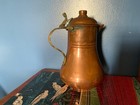 Vintage Copper Tea coffee Pot W  Brass Handle Made In Turkey 9  T 