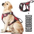  Service Dog Vest No Pull Dog Harness With 7 Dog Patches  Reflective Large Red