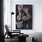 Sensual Abstract Nude Wall Art Metallic Liquid Body Canvas For Home Decor 24x36