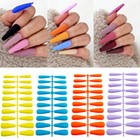 20pcs Matte False Nails Long Ballerina Nail Art Tips Full Cover Coffin Nails  