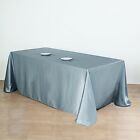 Dusty Blue 90x132  Rectangle Satin Tablecloth Wedding Home Banquet Linens Home