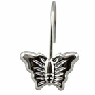 Butterfly Shower Curtain Hooks Set Of 12 Chrome Metal Bath Rings