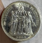       1876 A France 5 Francs  Cleaned Au   silver Coin
