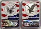 2021 Ws  1 Silver Eagle T-1   T-2 Reverse Proof 2-coin Design Set Ngc Pf70 Fdoi