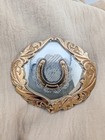 Vtg Irvine   Jachens Sterling Silver Horseshoe Western Rodeo Cowgirl Belt Buckle