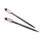 Handmade Pair Of Y2k Vintage Hair Chopsticks Lavender Cape Amethyst