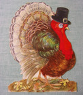 2 Large 10  Vintage Hallmark Greeting Cards Thanksgiving Turkeys  1969