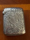 Antique English Sterling Silver Engraved Vesta Match Safe Excellent Condition