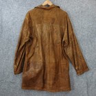 80s Vintage Italian Full Grain Leather Coat 40 M Tan Marble Ranch Boho John F