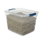 Rubbermaid Rmcc300014 30 Qt Clever Store Basic Latch-lid Container - Clear New