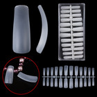 500pcs Thin Long Square Coffin Matte Curved Full Cover False Nails Extension Tip
