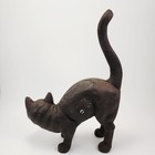 Vintage Cast Iron Black Cat Halloween Doorstop Decoration Figurine Hubley Style