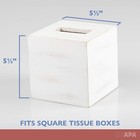 Ilyapa Wood Tissue Box Cover Square  Rustic Farmhouse White Wooden Tissue Holder