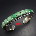 Federico Jimenez Sterling Silver Green Turquoise Cuff Bracelet Gorgeous Cabs S m