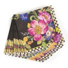 20 Ct Mackenzie-childs Flower Market Paper Napkins Cocktail Black Decoupage Rare