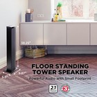 Bluetooth Tower Floor Standing Speaker With Integrated Subwoofer  2 1 Channel 