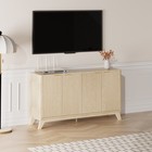 Fluted Sideboard Buffet Cabinet Storage Cabinet With Adjustable Shelves Oak