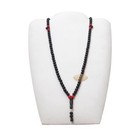 Black Plastic Tasbih Med 6x8mm 99-ct Sturdy Prayer Beads Muslim Red Accents