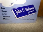 1950 s John C  Roberts Shoes For Young Men Store Display Sign
