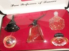 5 Piece Set Of Vintage Mini Pure Perfumes Of France In Velvet Case   Nos   Ud2