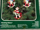 Vintage Bucilla Christmas Felt Ornament Partial Kit   Rocking Riders  48993