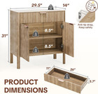 Fluted Buffet Cabinet With Storage - Modern Sideboard Accent Credenza With Doors