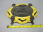 Antique French Faience Inkwell Pewter Mounted Faces And Angel Orig Glass 1700s