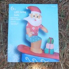 6 Ft Surfer Santa Led Inflatable Christmas Airblown Longboarding Tropical Beach
