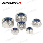 304 Stainless Steel Din985 Nylon Insert Hex Lock Nuts M2-m20 Self-locking Fasten