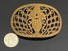 Vintage Art Deco Metal Belt Buckle Ornate Filigree Made In France