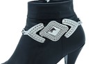 Women Silver Boot Metal Chain Anklet Bracelet Shoe Charm Retro Geometric  Arrow 