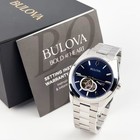 Bulova Surveyor 96a275 Automatic Men s Watch Blue Dial Stainless Steel 42mm