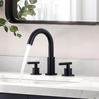 8  Widespread Bathroom Faucet Matte Black Waterfall Vanity Sink 3-hole Mixer Tap