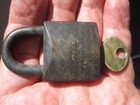 Corbin  Antique  Vintage Padlock Lock And Key