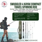 Smuggler 4 Travel Fishing Rod 3 5ft Compact W 4 Tips   Case Spin Kayak Rod