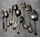 Vintage Silver Plate 11 Piece Mix Flatware Early - Mid 1900 s Nice Detailing