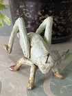 Vtg Cast Iron Grasshopper Cricket W Patina Primitive Rustic Garden Decor 4x2 5 