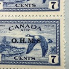 Canada Co1a Missing Period Variety On Ohms Overprint - Mnh Ll Plate Block No  2