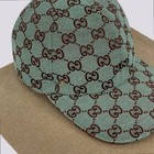 Gucci Gg Monogram Logo Canvas Cotton Baseball Cap Head Hat Green Mint Size M
