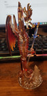 Glass Red Dragon With Sword And Crystals