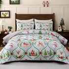 Yinhua 3 Piece Christmas Queen Quilt  Snowman Xmas  90   X 90     Grey 
