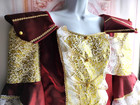 Xl 14 16 Medieval Victorian Gothic Woman Baroque Dress Vintage Costume red gold