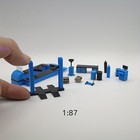 Multi-scale Blue   Black Complete Auto Repair Shop Miniature Diorama Set Model