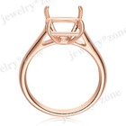 10x8mm Cushion Semi Mount Ring 925 Sterling Silver Rose Gold Solitaire Ring