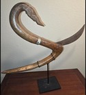 Antique Hand-carved Khmer Rice Cutter Sickle Naga Serpent Art  c  1880s   1940s  