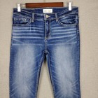 Bke Jeans Womens 28 Blue Payton Universal Fit Mid Rise Cropped Distressed Denim