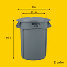 Rubbermaid Brute 32-gallon Trash Can With Lid  Grey