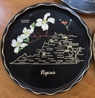 Vintage State Metal Souvenir Plates Tray Wall Art - Set 3 - Ga - Va - Ca Usa 11   