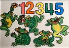 Little Folk Five Green   Speckled Frogs Felt Flannelboard Counting 11 Pcs