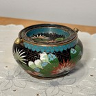 1890-1920 Antique Chinese Cloisonn   Enamel Brass Flip Top Ashtray Incense Burner
